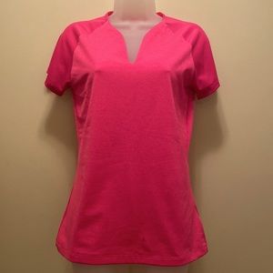VNeck Nike Golf Shirt in Vibrant Pink